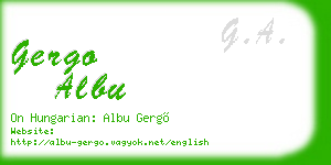 gergo albu business card